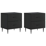 Bedside Cabinet 2 pcs Black 43 x 34.5 x 47.5 cm Engineered Wood 894758