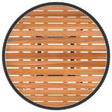 Garden Dining Table Black 70 cm Poly Rattan and Solid Acacia Wood 310466