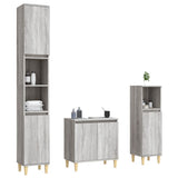 3 Piece Bathroom Furniture Set Grey Sonoma Engineered Wood 3185587
