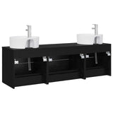 Bathroom Cabinet Set 3 pcs Black 62.5 x 44.5 x 50 cm 3405868