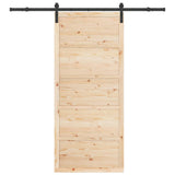 Sliding Door Natural 80 x 208 cm Solid Pine Wood 3445640