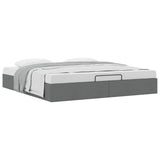 Ottoman Bed Frame without Mattress Dark Grey Super King Fabric 3310923