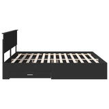 Bed Frame Black and Silver 200 x 200 cm Engineered Wood 3410855