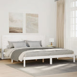 Extra Long Bed Frame without Mattress White 200x220 cm Solid Wood 3309292