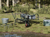 Fishing Trolley Green with Wheel Powder-coated Steel 94869