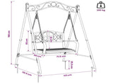 Swing Bench Steel 113 x 121.5 x 168 cm Antique White 3429261