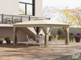 3 x 3 Pop Up Gazebo Party Tent with Solar-Powered LED Lights, Adjustable Event Shelter with T3398P323857