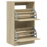 Shoe Cabinet with 2 Flip-Drawers Sonoma Oak 60x42x108 cm 3214387