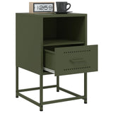 ZNTS Bedside Cabinets 2 pcs Olive Green 36x39x60.5 cm Steel 846563