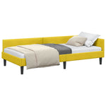 Corner Bed Frame Yellow 100 x 200 cm Velvet and Engineered wood 42016170