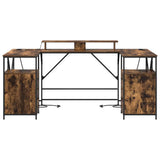 Desk with Drawer Smoked Oak 182 x 101 x 87.5 cm Engineered Wood 3376138