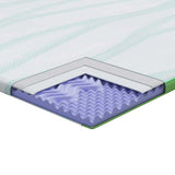 Mattress Topper White and Green 140 x 190 x 6 cm Jaquard Fabric 4106171