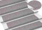 Stair Mats Self-adhesive Sisal-Look 30 pcs 65x21x4 cm Silver 3365883
