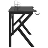 Gaming Desk with K Shape Legs Black 90x60x75 cm 325400