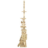 Cat Tree with Sisal Scratching Posts 230-250 cm Paw Prints Beige 170620