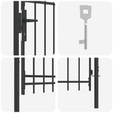 Fence Gate Grey 100 x 100 cm Powder coated steel 42008867