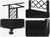 Raised Bed with Trellis and Roof Black 124.5 x 40 x 142 cm PP 3423030