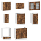 8 Piece Kitchen Cabinet Set Kalmar Smoked Oak Engineered Wood 3314826