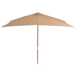 ZNTS Garden Parasol with Wooden Pole 200x300 cm Taupe 44514