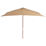 ZNTS Garden Parasol with Wooden Pole 200x300 cm Taupe 44514