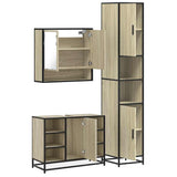 3 Piece Bathroom Furniture Set Sonoma Oak Engineered Wood 3301121