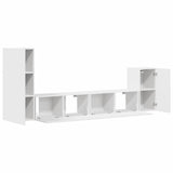 4 Piece TV Cabinet Set White Engineered Wood 3114622