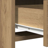 Dressing Table with Mirror Lights 2 pcs Brown Engineered Wood 3334271