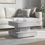 Coffee Table 360-Degree Rotatable Grey Sonoma 50x50x34.5 cm 858475