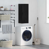 Wall Mounted Cabinet Black Oak 34.5 x 34 x 90 cm 882612