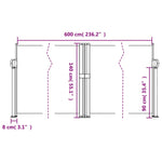 Retractable Side Awning Brown 140x600 cm 4004614