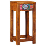 Floral End Table with Drawer with Storage Brown 35 x 35 x 75 cm 4016528