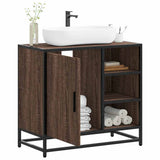 Bathroom Sink Cabinet Brown Oak 65x33x60 cm Engineered Wood 849288
