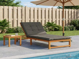 Sunlounger Cushion GEMERT 100% Polyester Grey 190 x 70 x 9 cm 947408