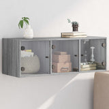 Wall Cabinet with Glass Doors Grey Sonoma 102x37x35 cm 836516