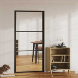 Interior Door ESG Glass and Aluminium 102.5x201.5 cm Black 151201