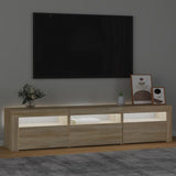 TV Cabinet with LED Lights Sonoma Oak 180x35x40 cm 3152756