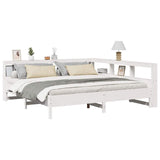 Bookcase Bed without Mattress White 200x200 cm Solid Wood Pine 3324410