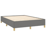 Bed Frame without Mattress Dark Grey 137x190 cm Full Fabric 347204