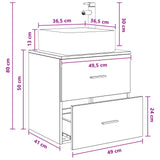 Wall-Mounted Sink Vanity Sonoma Oak 49.5 x 41 x 63 cm 890272