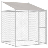 Dog Cage with Roof Silver 200 x 200 x 258 cm Steel and PE 42009131