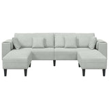 Sofa with Cushion 3 pcs Light Grey Velvet 3335172