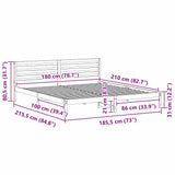 Bed Frame with Headboard Brown 180 x 210 cm Solid Pine Wood 872317