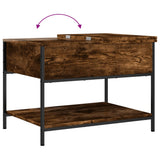 Coffee Table Smoked Oak 70x50x50 cm Engineered Wood and Metal 845343