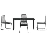 Garden Dining Set 5 pcs Black Powder-Coated Steel 3379389
