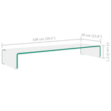 TV Stand/Monitor Riser Glass Clear 100x30x13 cm 244131