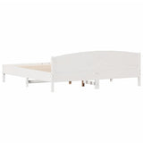 Bed Frame White Solid pine wood, Plywood slats Double Durable 3216189