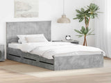Bed Frame with Drawer Concrete Grey 100 x 200 cm Engineer Wood 3411148