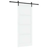 Sliding Door White and Black 93 x 232 cm Solid Pine Wood 3333183