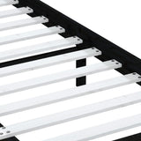 3100573 Bed Frame without Mattress Black Solid Wood 140x190 cm