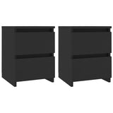 ZNTS Bedside Cabinets 2 pcs Black 30x30x40 cm Engineered Wood 800516